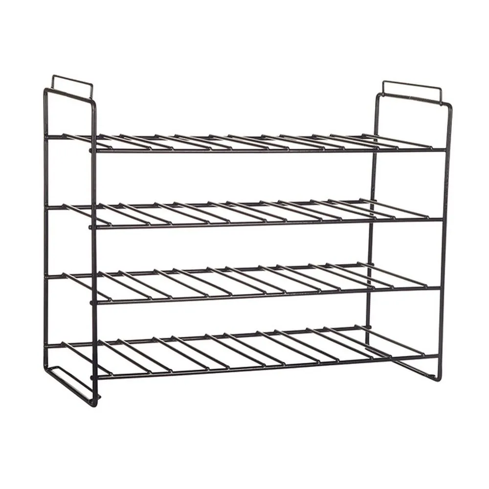 24 Bottle Stackable Wine Rack Black