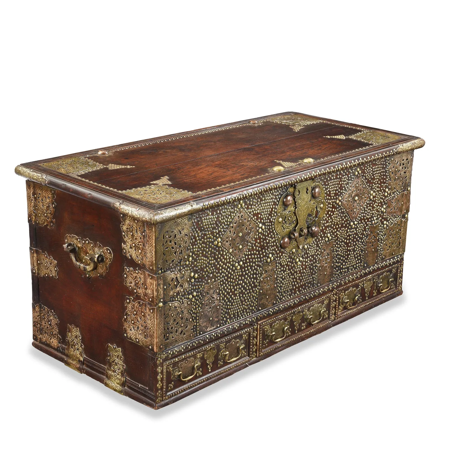 Brass Studded Zanzibar Chest From Surat  - Early 19th Century