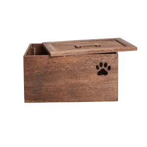 Brown Dog Toy Wooden Storage Box