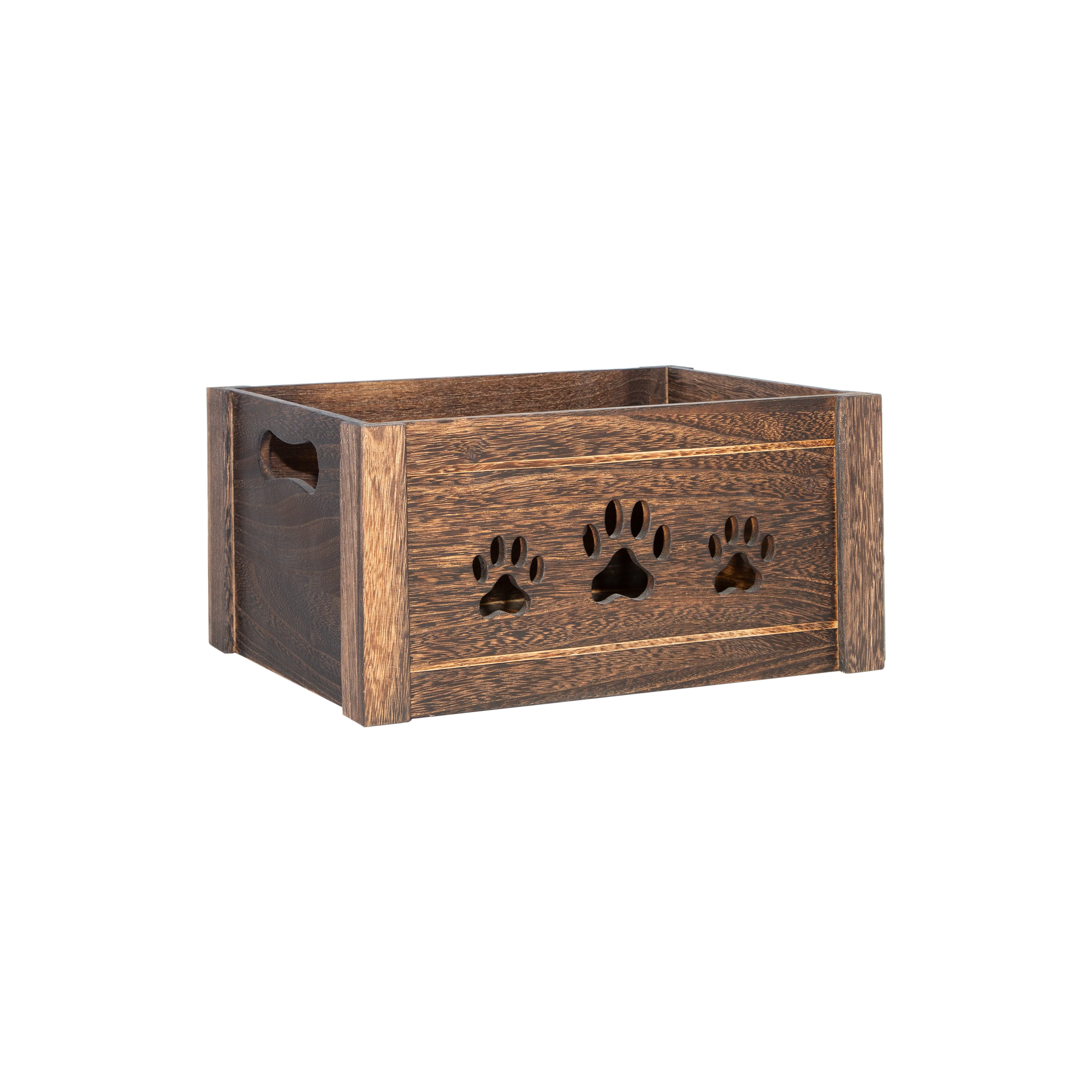 Brown Wooden Dog Toy Storage Box