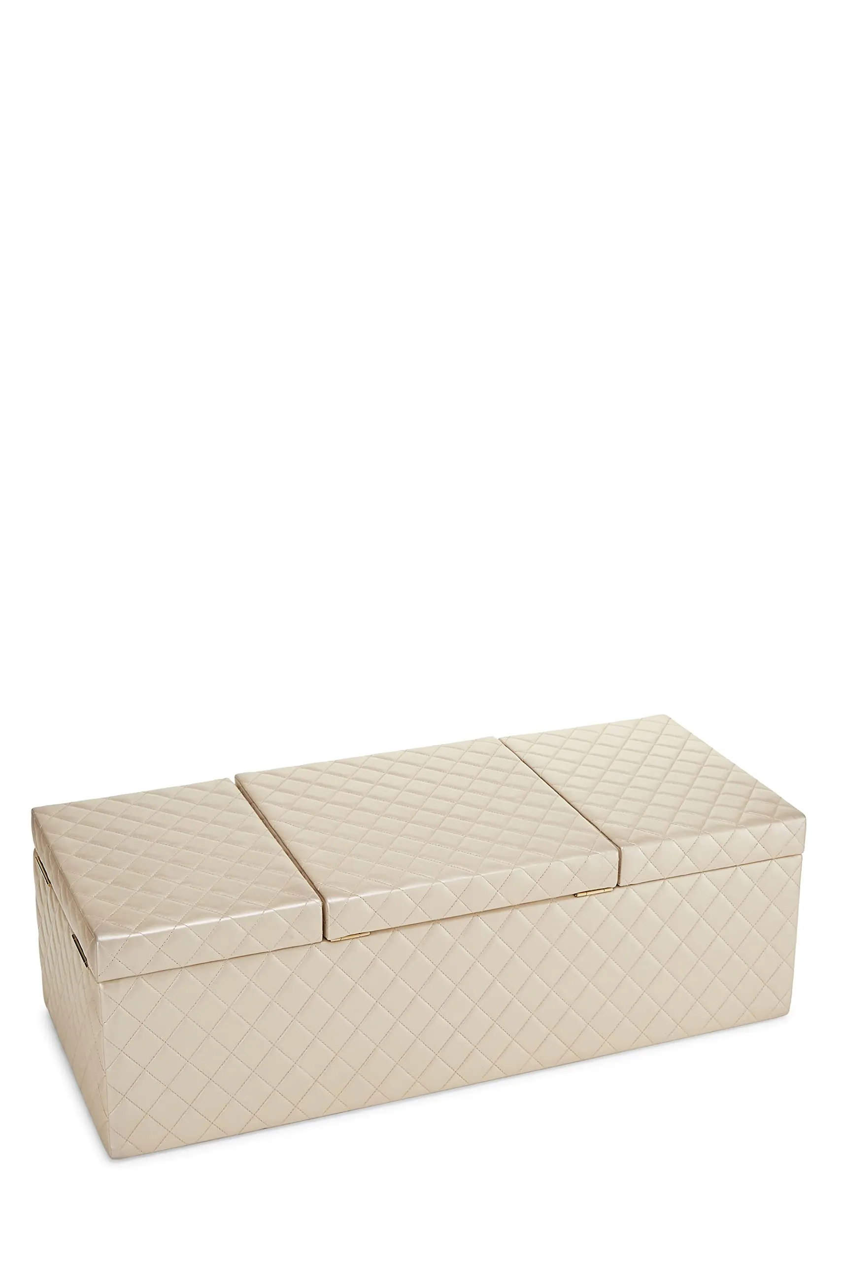 Chanel,  Beige Quilted Lambskin Jewelry Chest Large, White