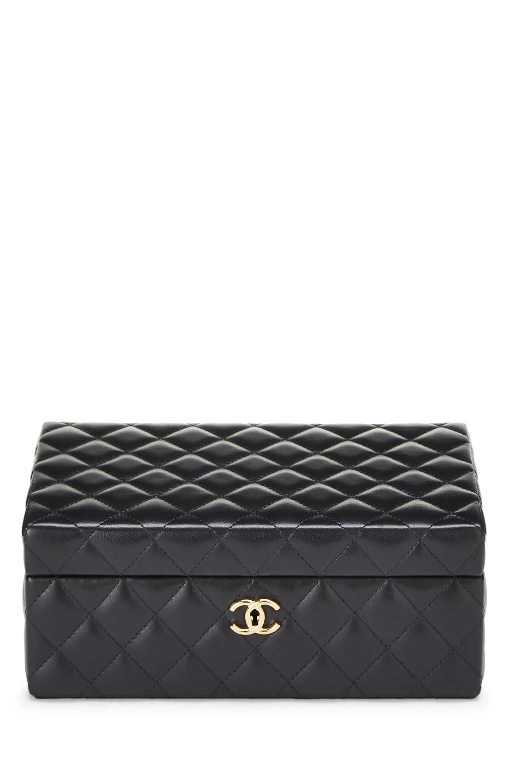 Chanel,  Black Quilted Lambskin Jewelry Chest Small, Black