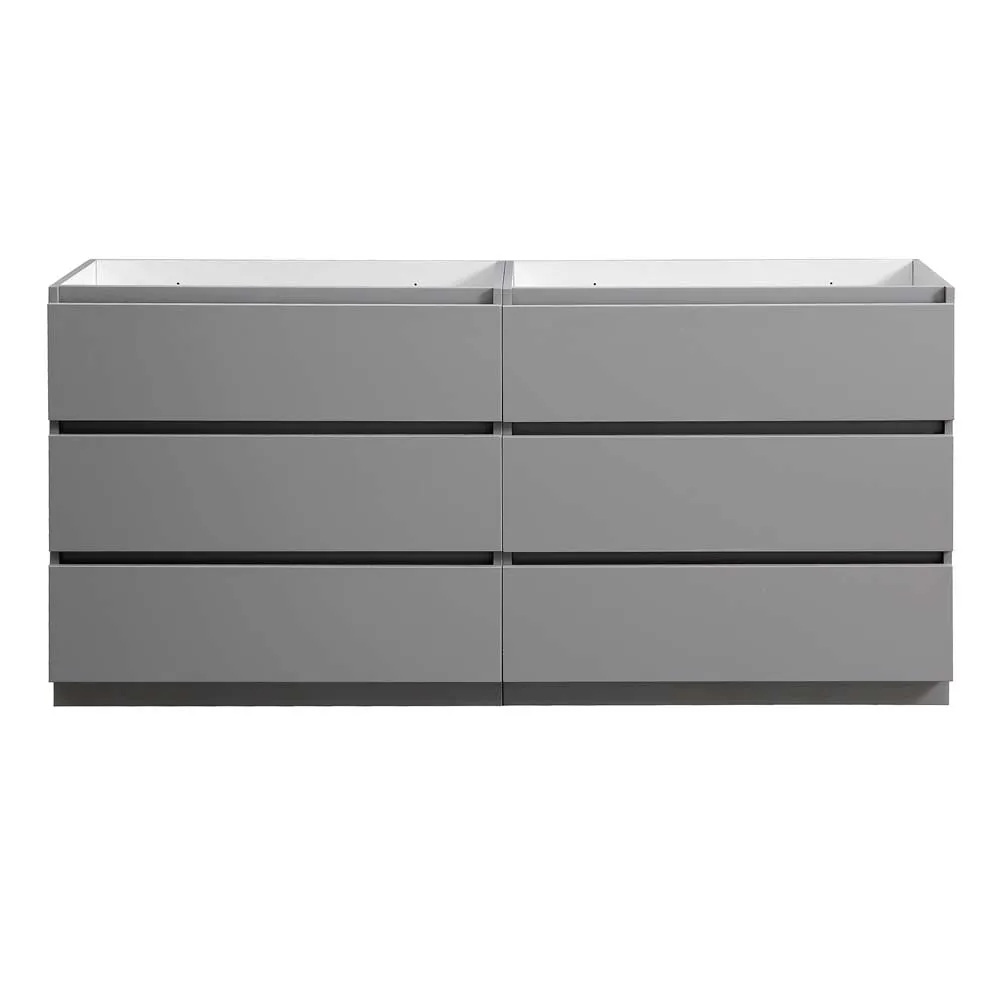 Fresca FCB93-3636GR-D Lazzaro 70" Gray Free Standing Double Sink Modern Bathroom Cabinet