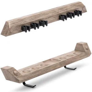 GoSports Wall Mounted Pool Cue Stick Holder - Oak