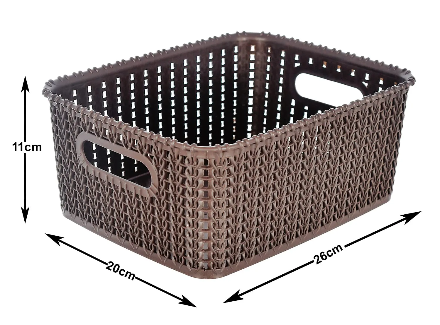 Kuber Industries Multipurposes Large M 20 Plastic Basket, Organizer For Kitchen, Countertops, Cabinets, Bathrooms Without Lid- Pack of 4 (Brown) -46KM092