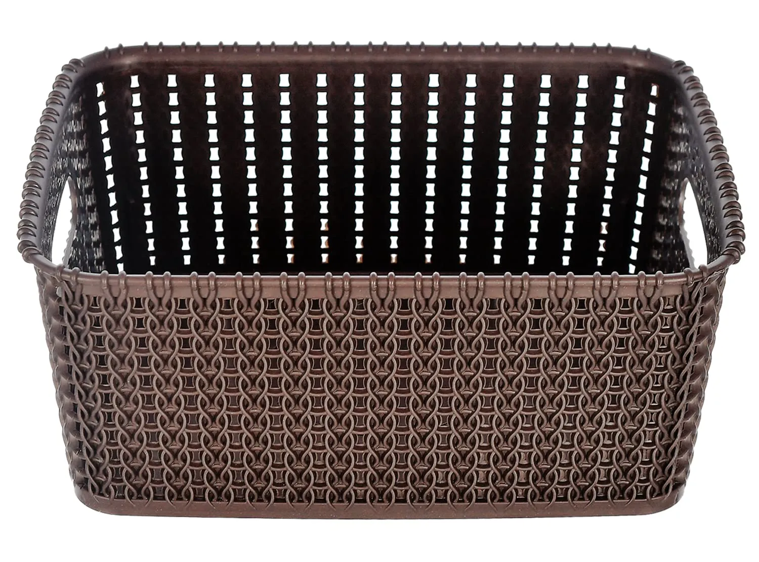 Kuber Industries Multipurposes Large M 20 Plastic Basket, Organizer For Kitchen, Countertops, Cabinets, Bathrooms Without Lid- Pack of 4 (Brown) -46KM092