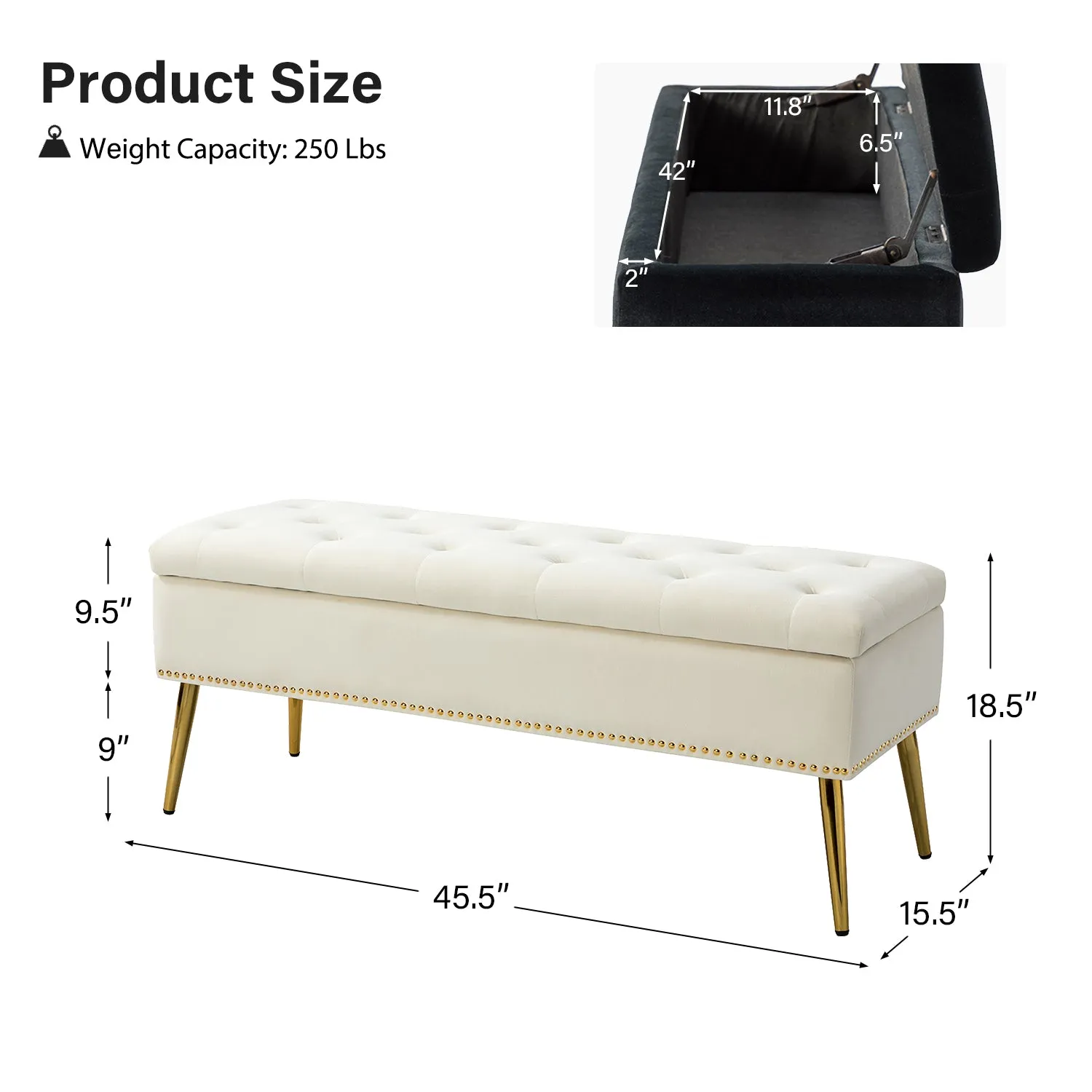 Lenore Upholstered Storage Bench