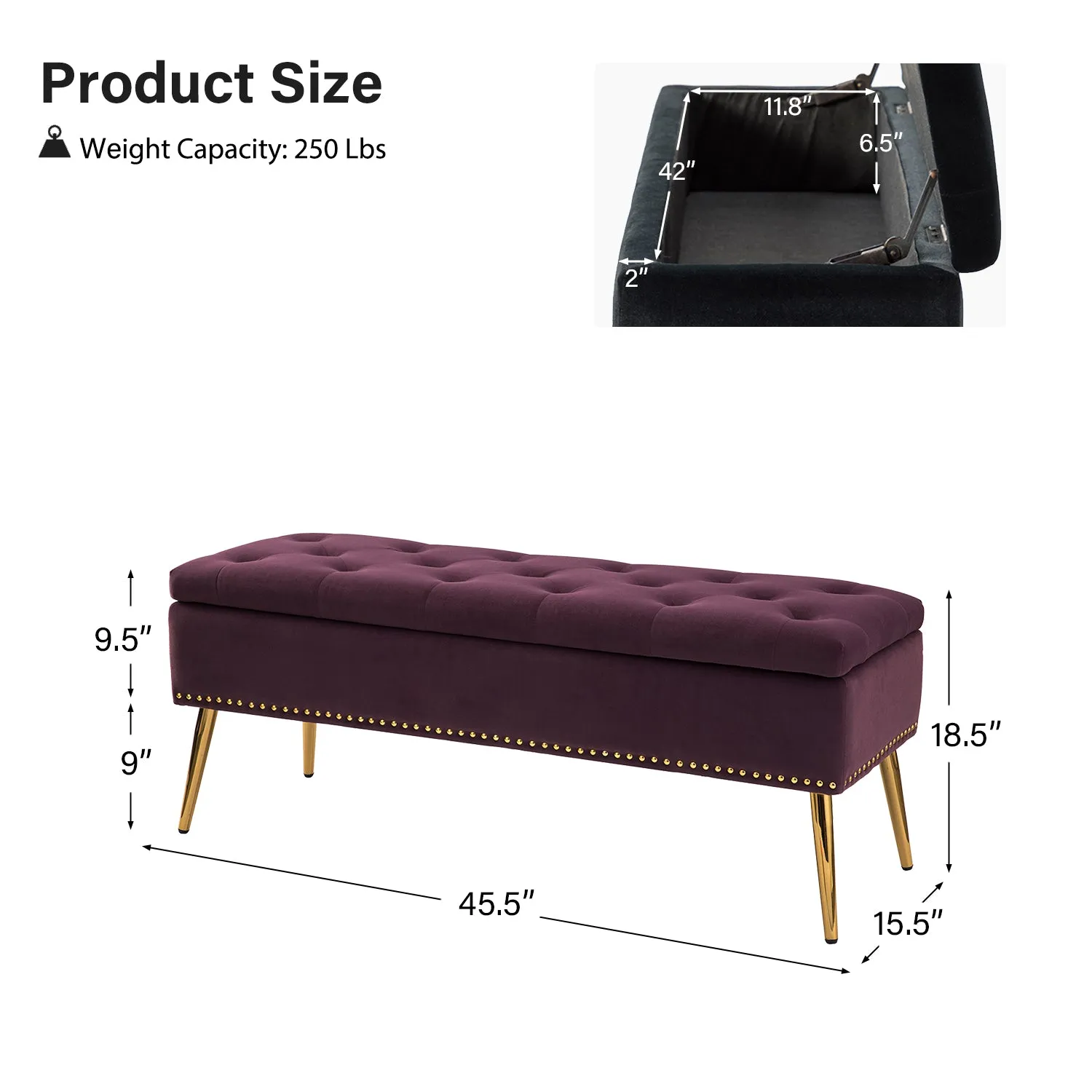 Lenore Upholstered Storage Bench