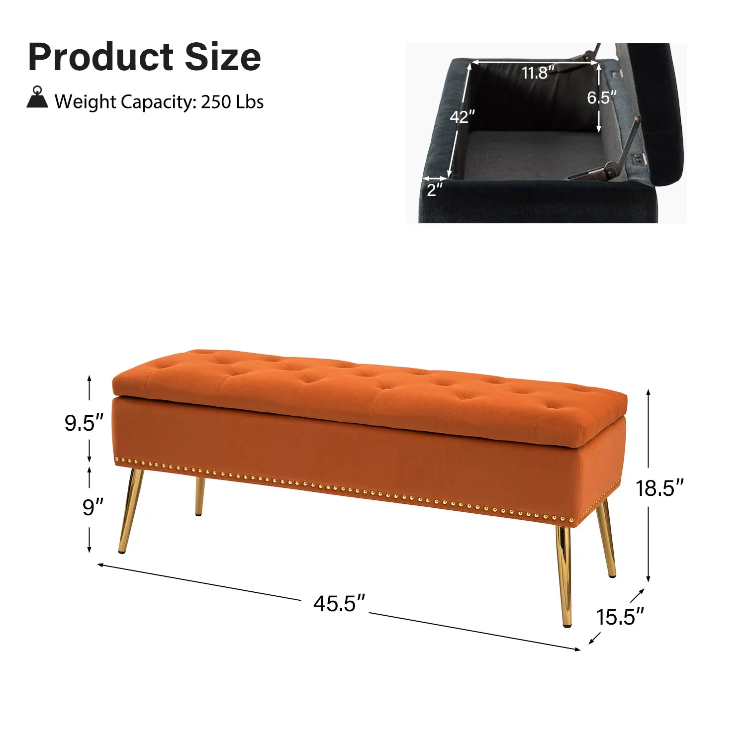 Lenore Upholstered Storage Bench