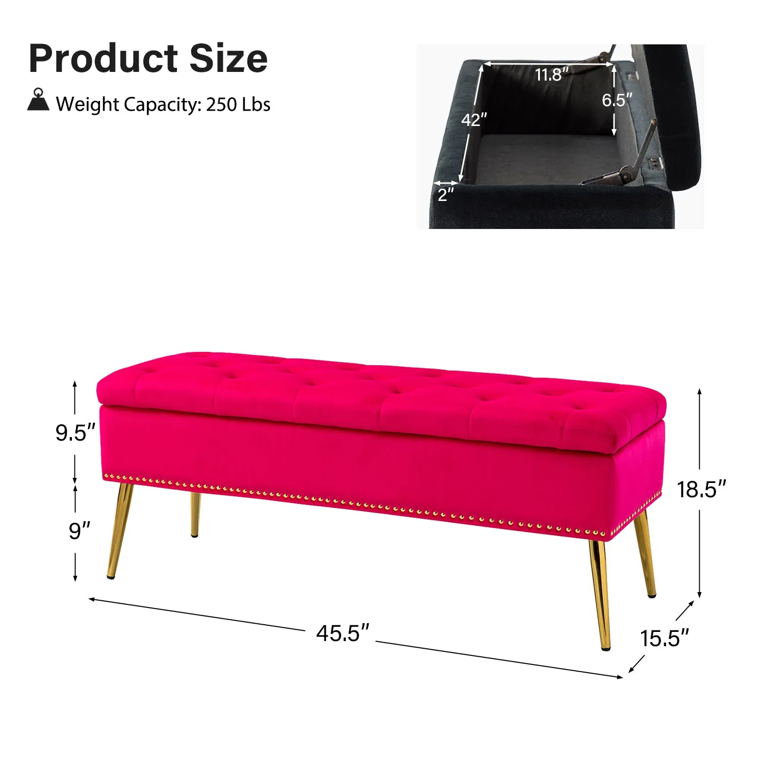 Lenore Upholstered Storage Bench