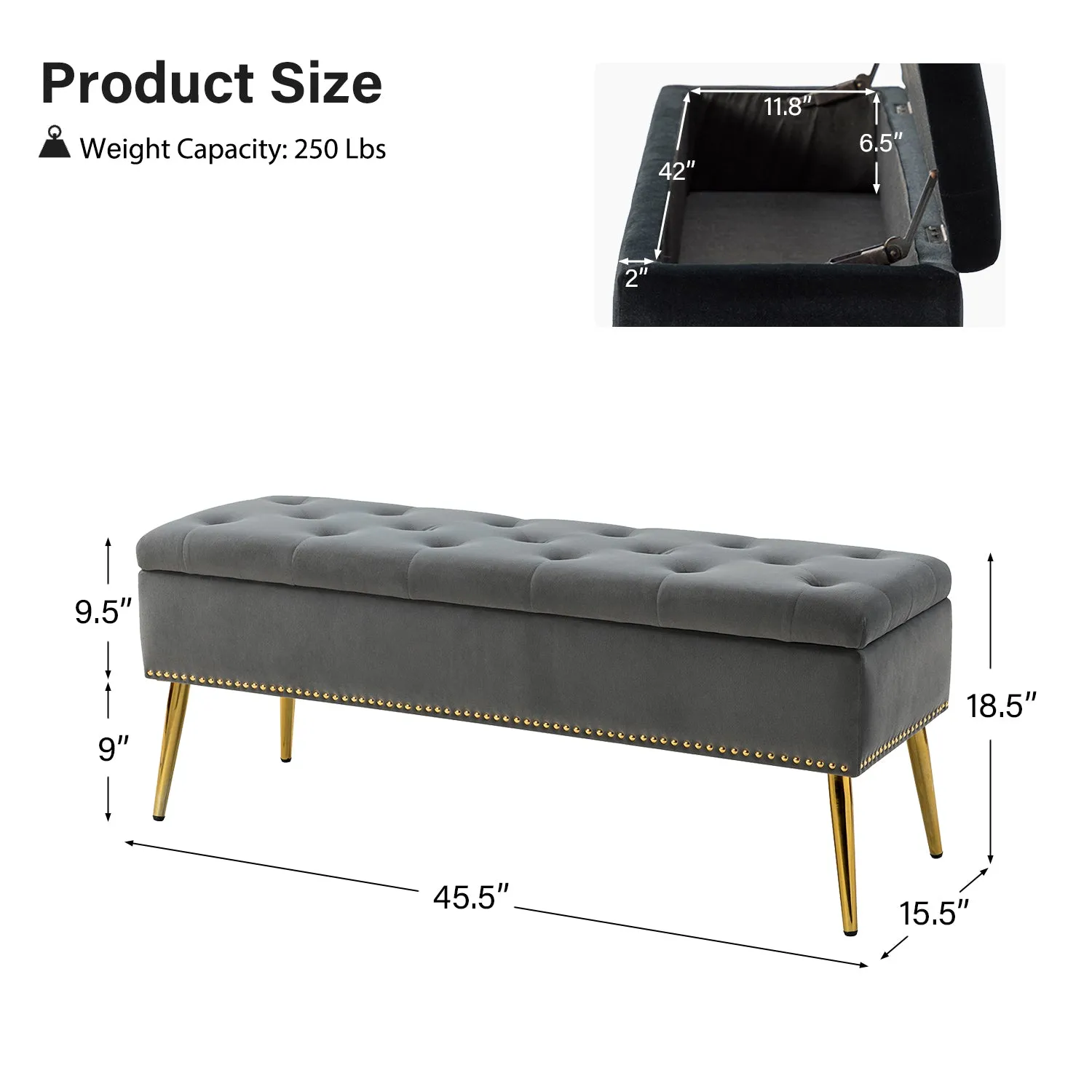 Lenore Upholstered Storage Bench