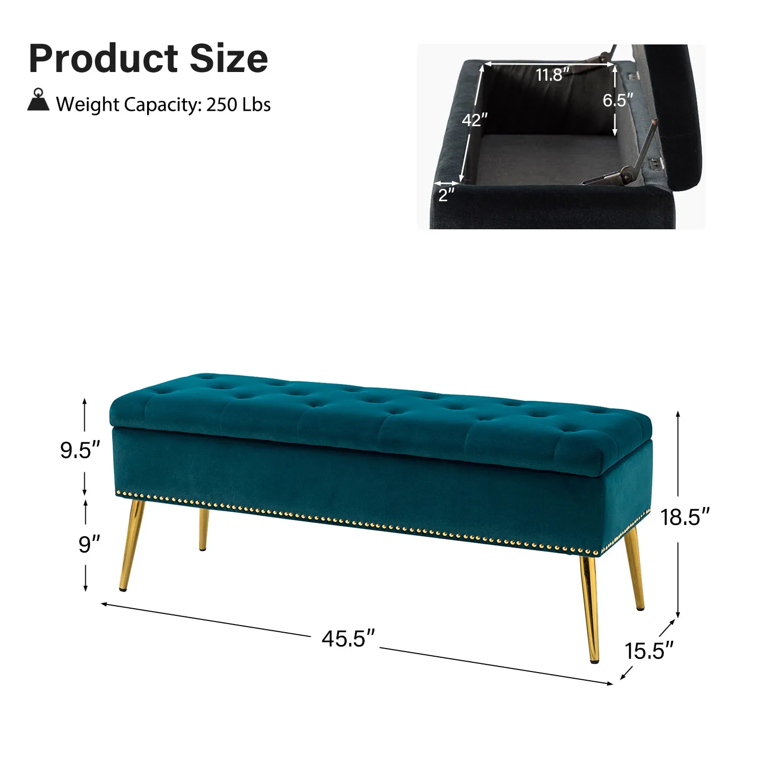 Lenore Upholstered Storage Bench