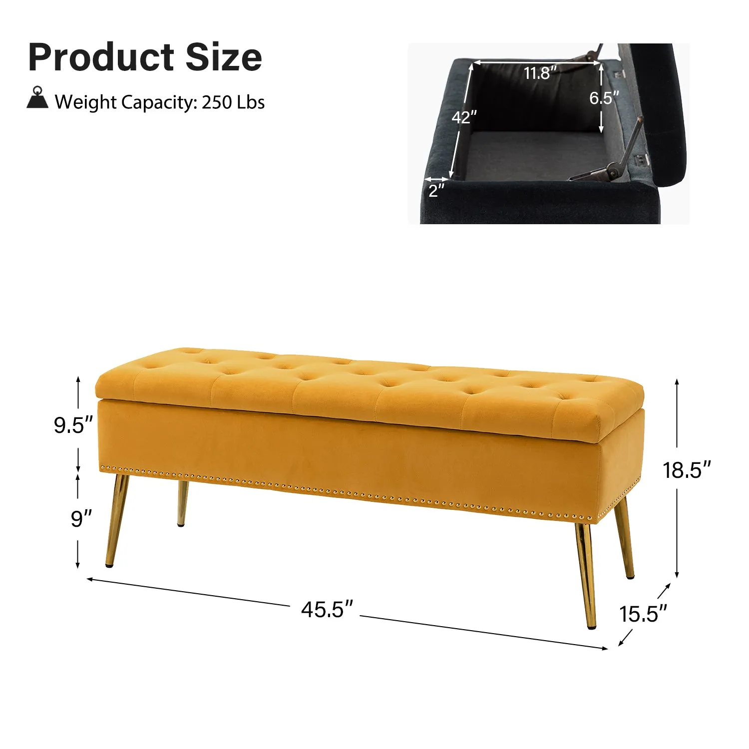 Lenore Upholstered Storage Bench