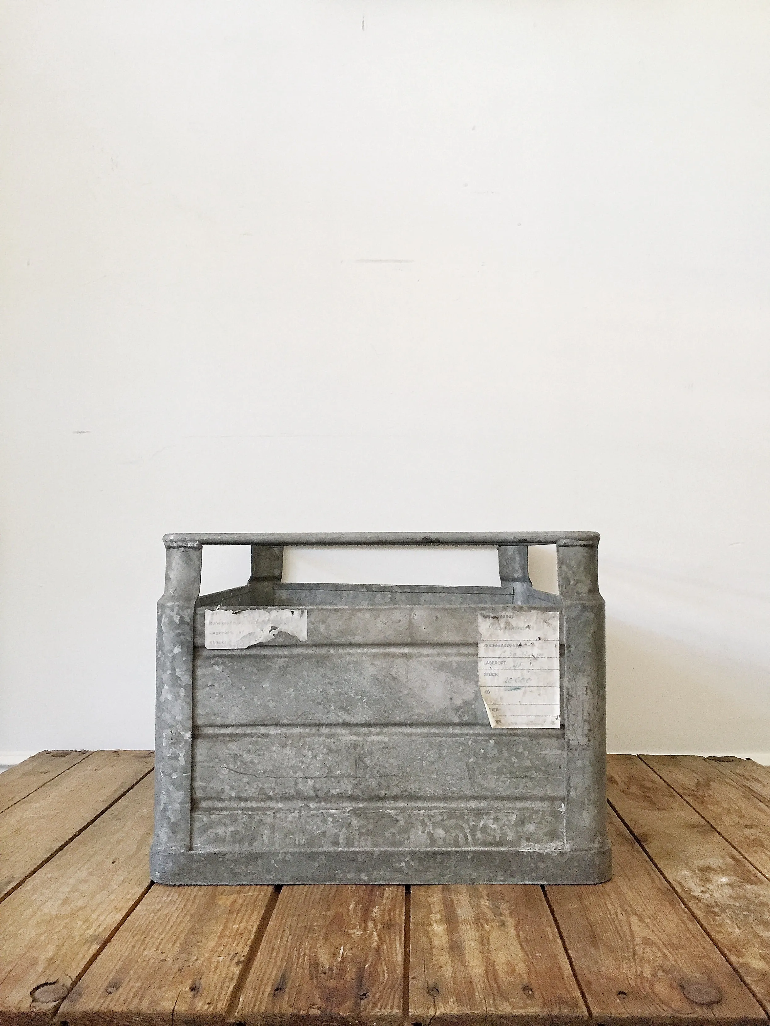 Stackable vintage metal storage bins