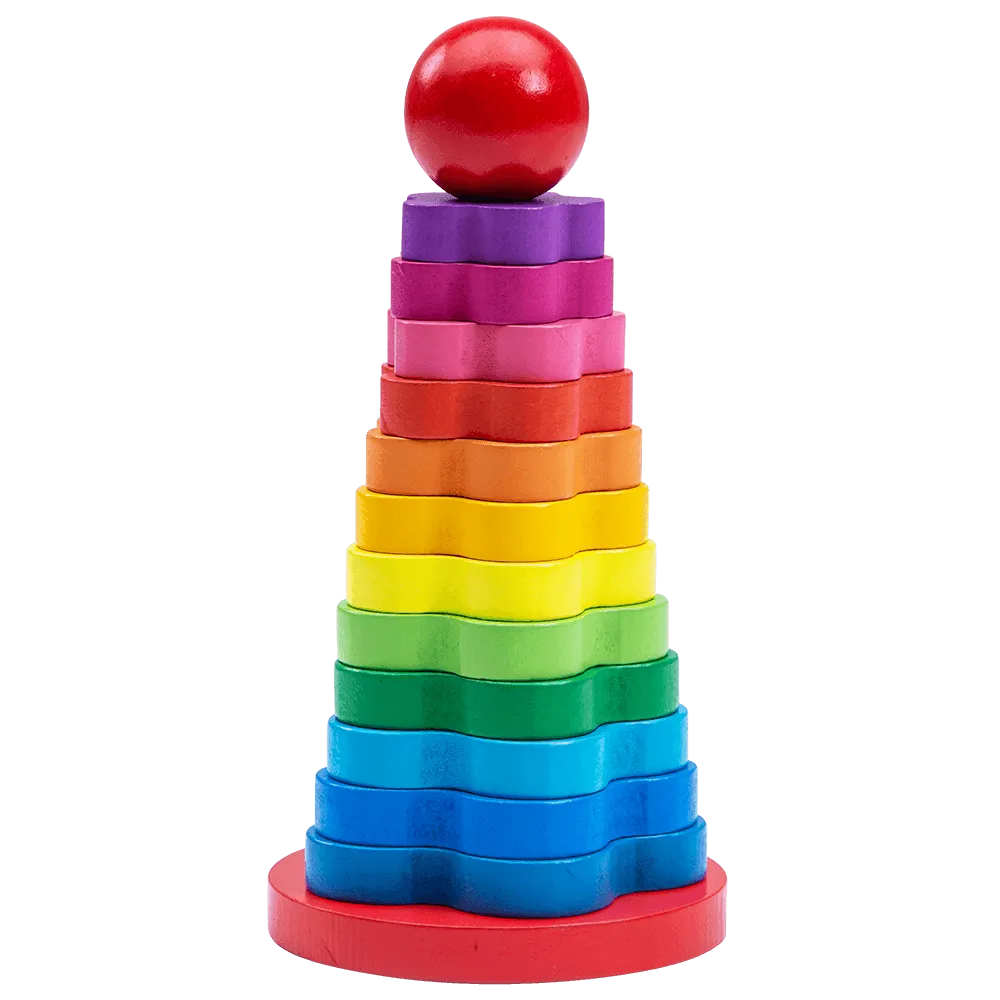 Stacking Rings Toy - Wooden Rainbow Toy
