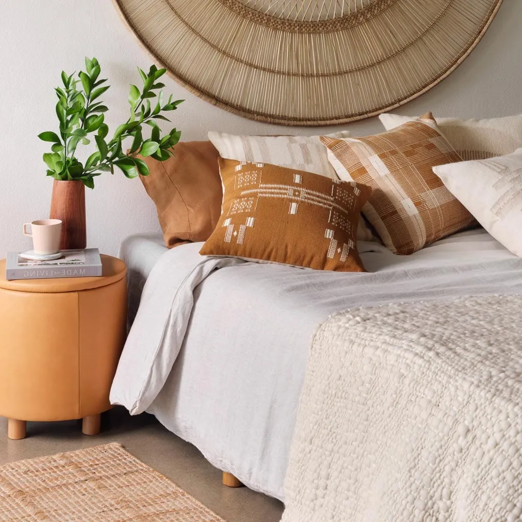 Torres Leather Storage Ottoman - Small