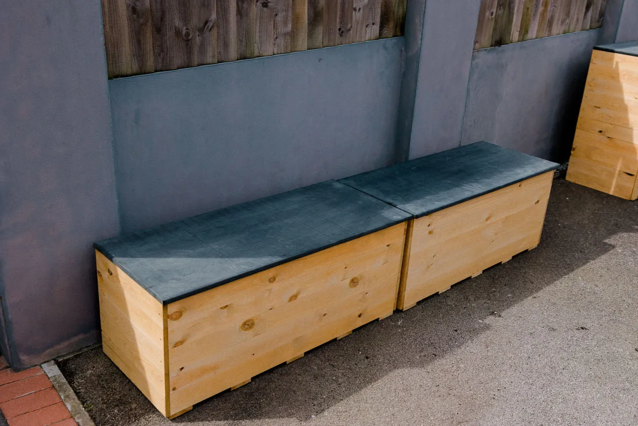 Two Recycling Storage Benches with EPDM rubber lids